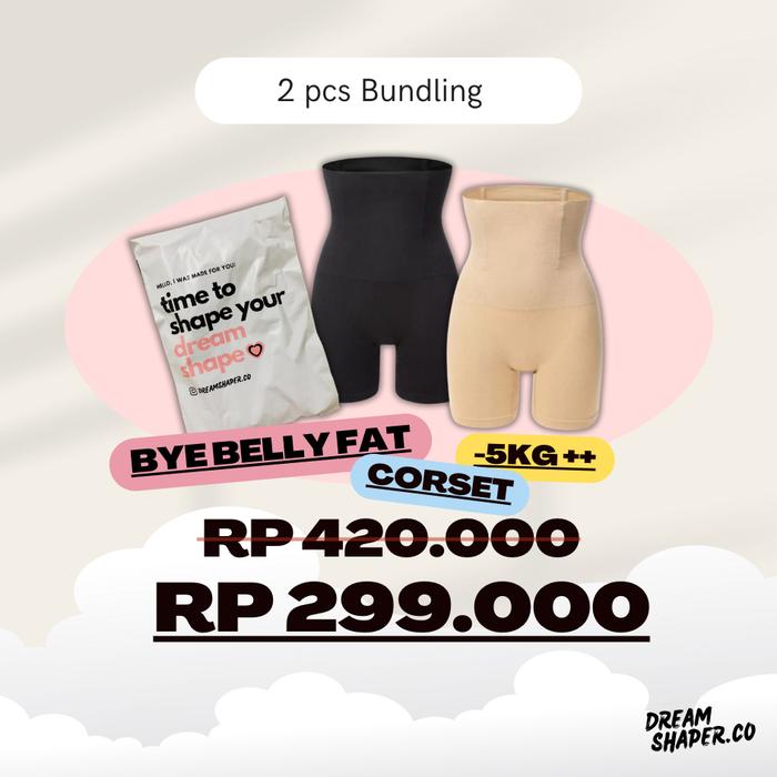 2 PCS BYE BELLY FAT CORSET PANTS. Celana Korset Slim Perut Paha Wanita