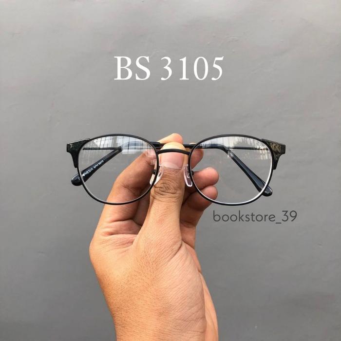 Kacamata Minus Bs 3105 Bulat Lensa Putih -0.50 S/D -4.00