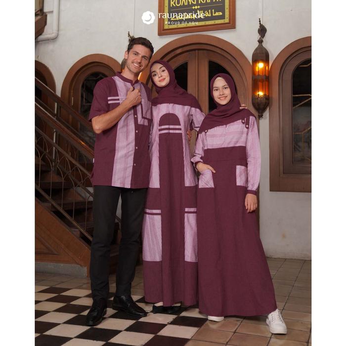 gamis couple rauna RGD RKK RGR 56 maroon / gamis katun / koko couple /
