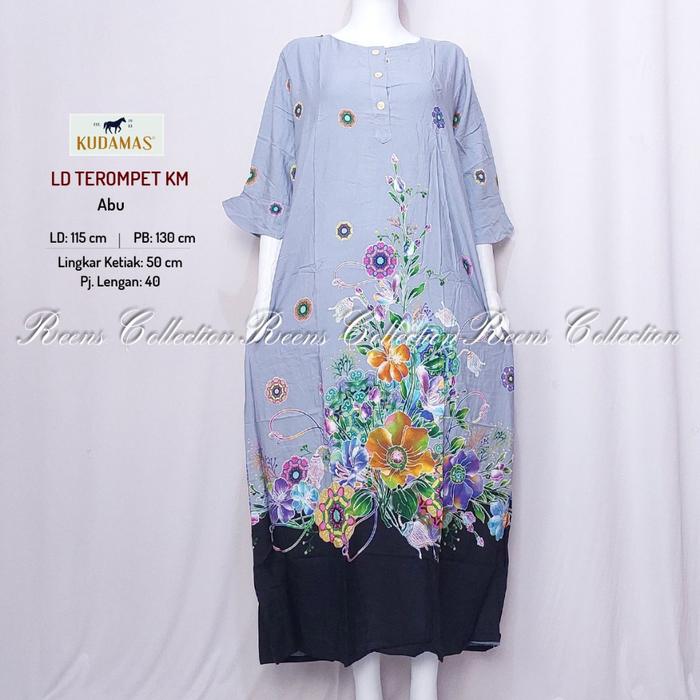 Longdress TEROMPET Batik Kuda Mas | Daster Panjang Se Kaki Lengan 3/4