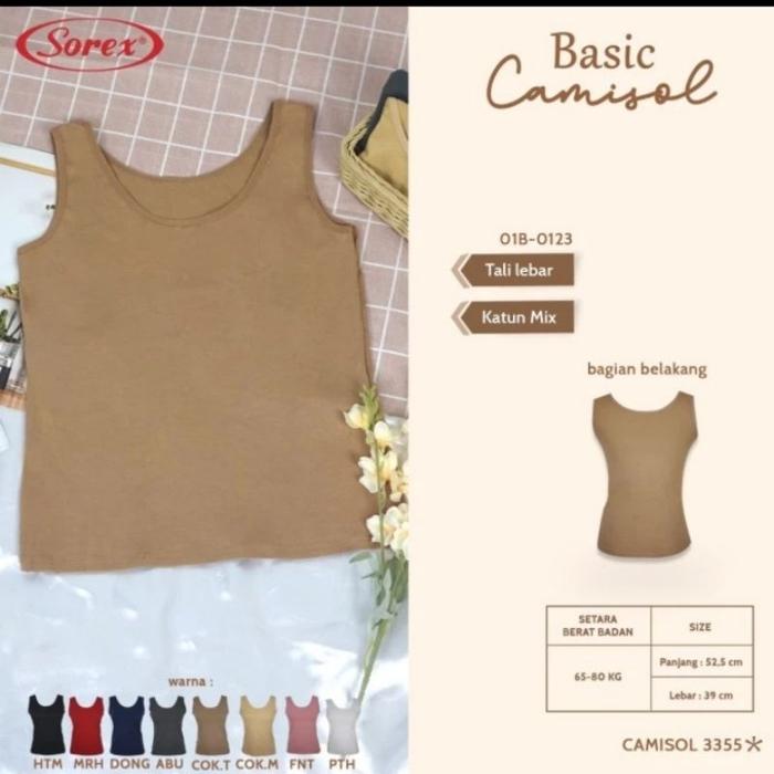 Camisol Tanktop Sorex 3355 Tali Lebar. Kaos Dalam Wanita Sorex