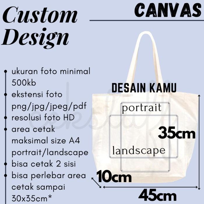 CUSTOM TOTEBAG KANVAS LANDSCAPE BESAR SATUAN . CUSTOM