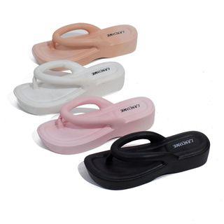 Lancome 7001 Sendal Japit Wedges Karet Eva Cewek Original Import