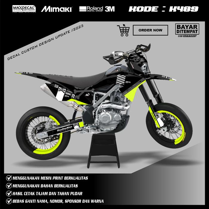 Decal Custom Desain Klx 150L Varian Full Body Dan Velg K489