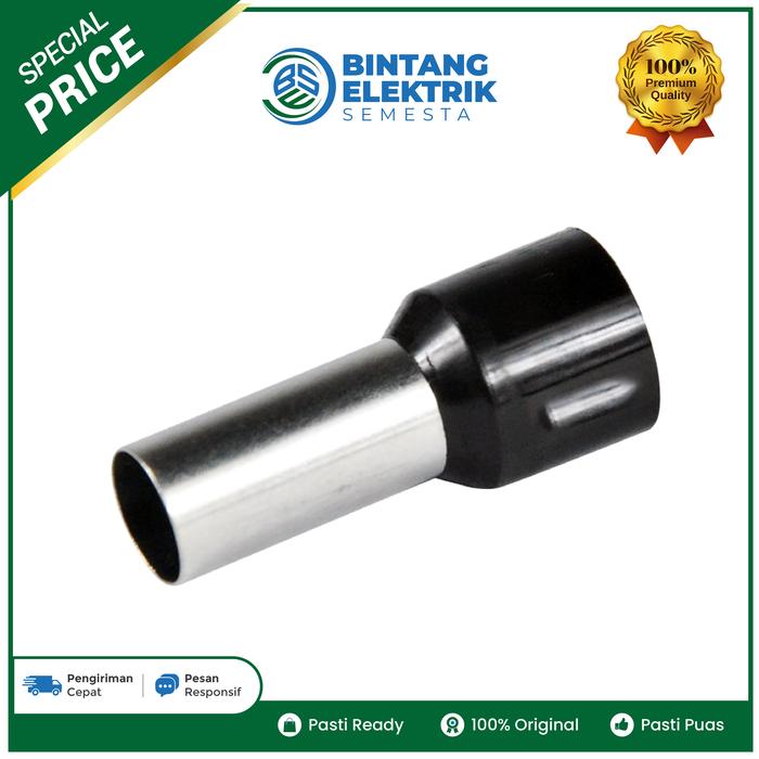 Ferrules 25 mm Isolasi E2516 Skun Kabel ORIGINAL - Hitam