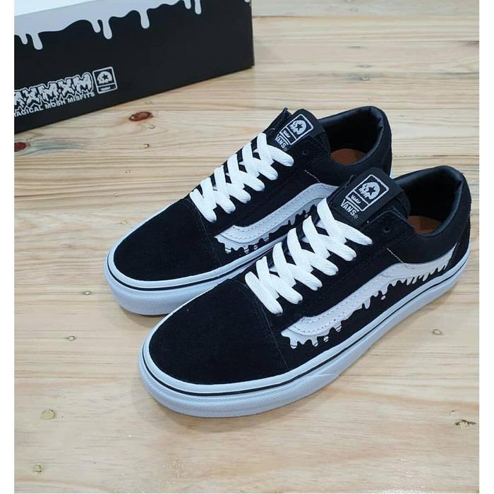 Sepatu Vans Motif Lumer Sepatu Sekolah Hitam Putih Autentic