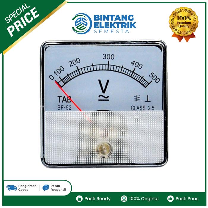 Volt Meter Analog AC / DC 500 V CR52 - KUAT BERKUALITAS