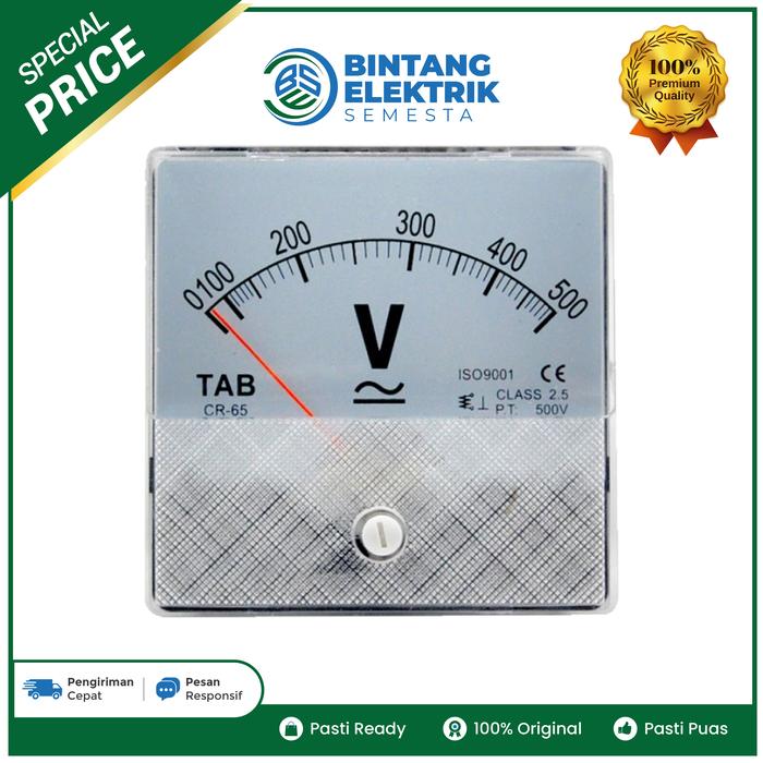 Volt Meter Analog AC / DC 500 V CR65 - KUAT BERKUALITAS