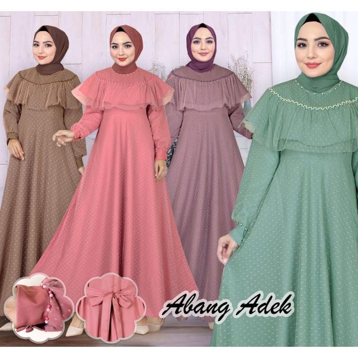 Gamis Wanita Fashion Muslim Sabrina Dot Terbaru Abang Adek Collection