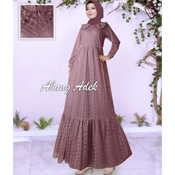 Baju Gamis Pesta Kerah Cantik Abang Adek Collection Terbaru Gamis