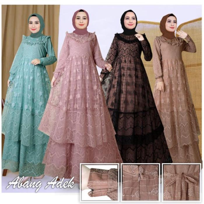 Gamis Wanita Busui Pesta Malaysia Terbaru Abang Adek Collection Gamis
