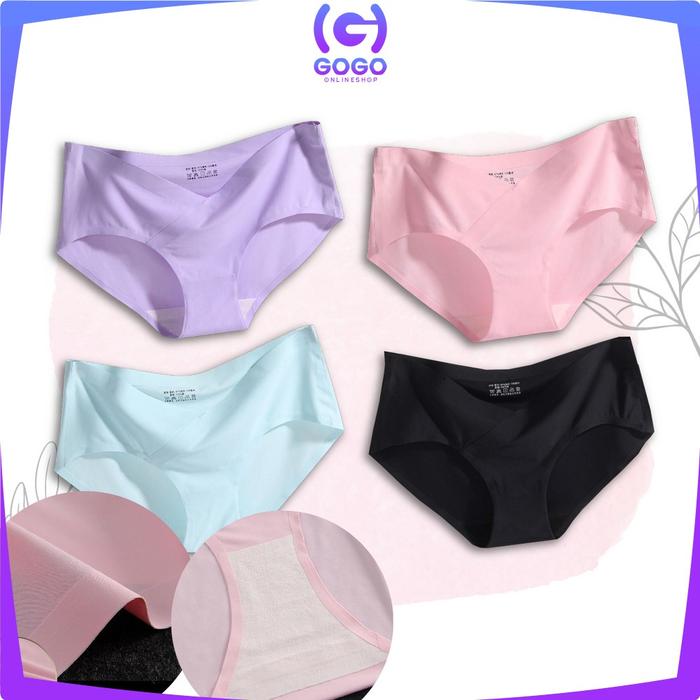 GOGO-P37 Celana Dalam Seamless Wanita V Shape Low Waist Panties CD
