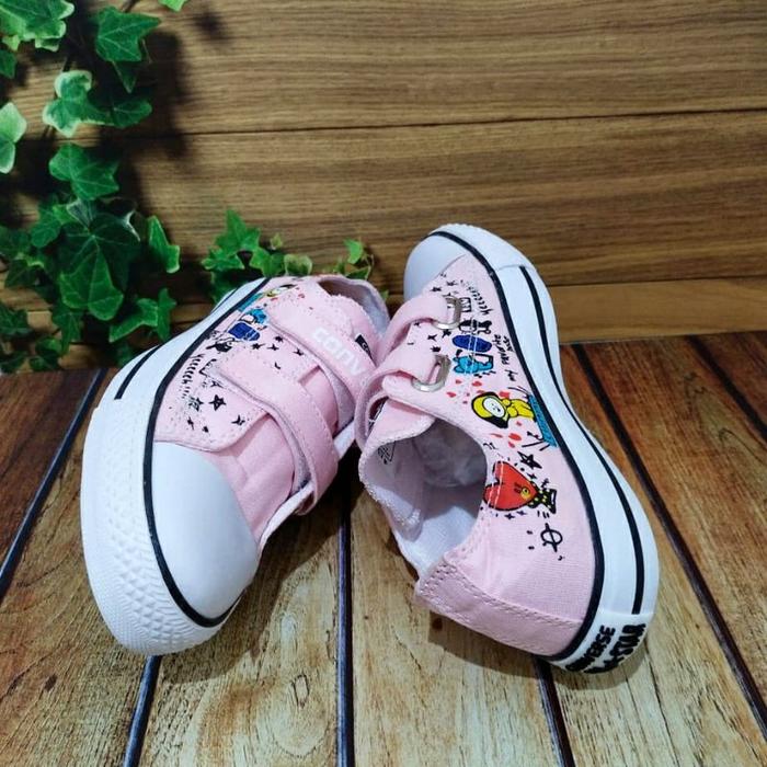 Produk ready sepatu anak perempuan converse bts bt 21 anak warna ping