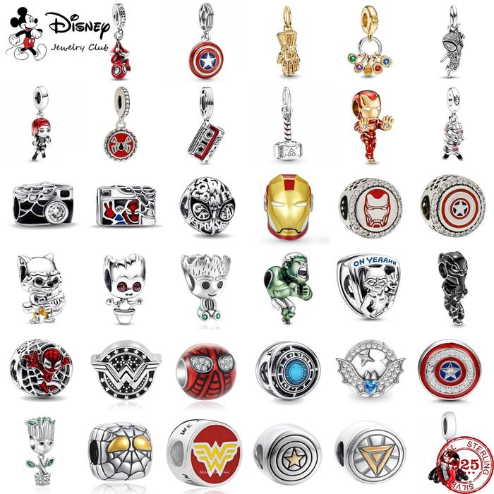 Disney 925 Jimat Perak Sterling Marvel Cocok Asli Gelang Pandora
