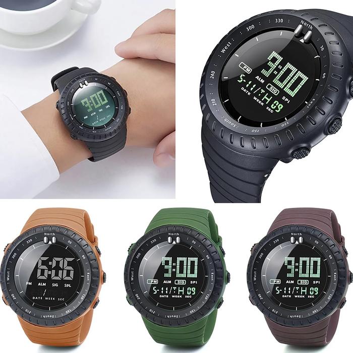 Jam tangan pria Digital LED, jam tangan pria Digital, jam tangan