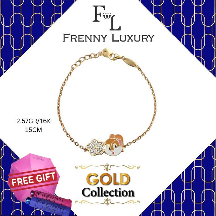 Gelang Emas Rose Gold Girl Bunga Mata 16K PM 17 GK