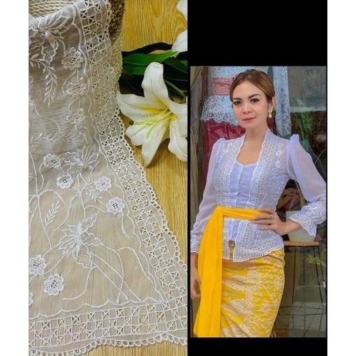 Kain Kebaya Bordir Putih || Special Edition Warna Putih || Bahan Creft