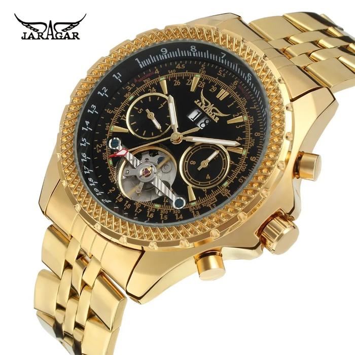 JARAGAR Jam Tangan Pria Jam Tangan Tourbillon Otomatis Mekanis Jam