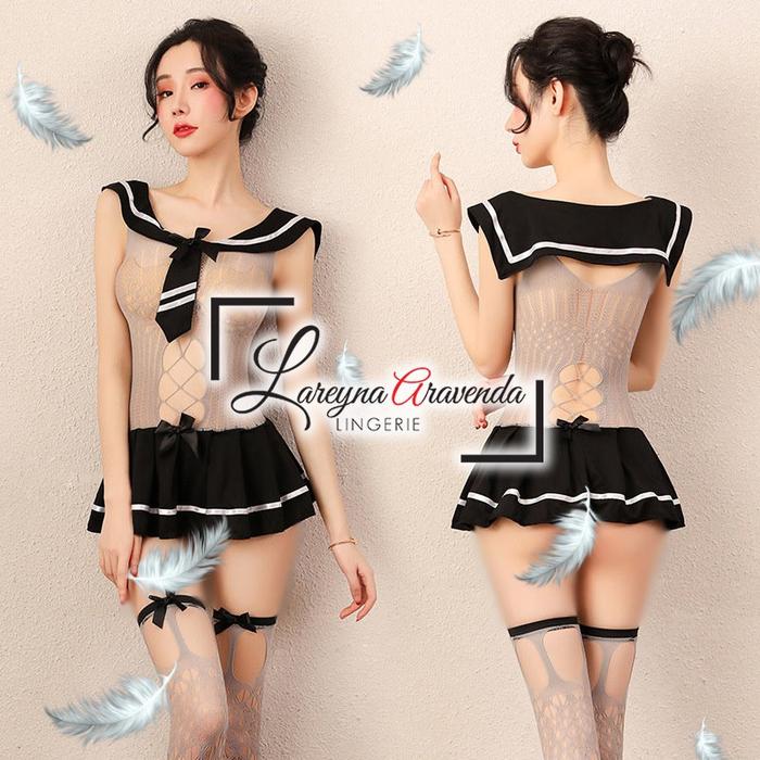 Lingerie Body Stocking + CD + Stoking Seksi Model Costume Japan School