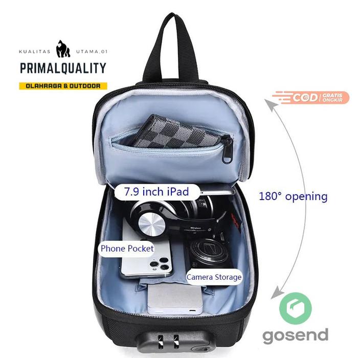 Weixier Ransel Selempang Pria Wanita Tas Paket Dada Selempang Oxford