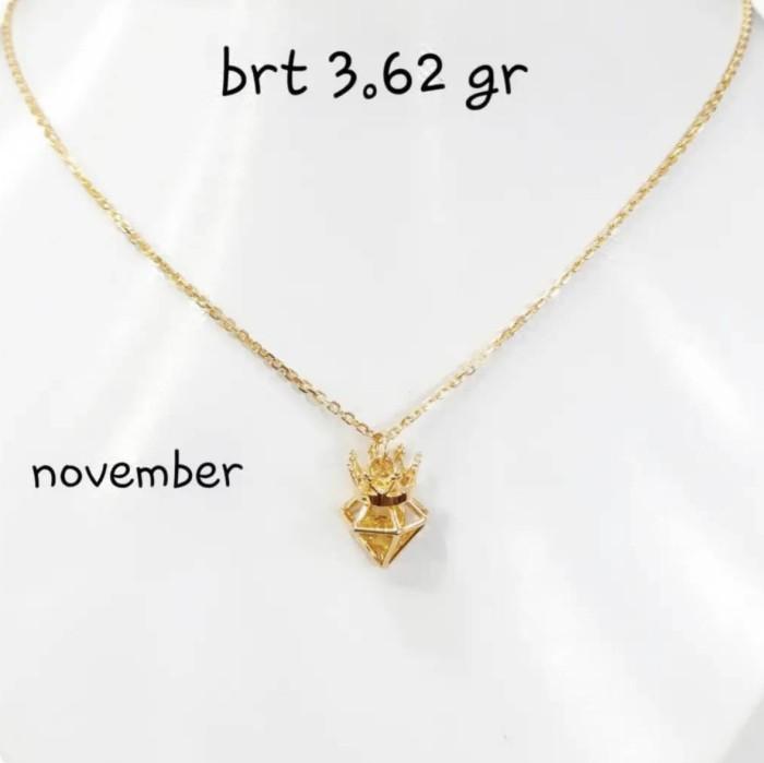 KALUNG HWT GOLD EMAS ASLI BIRTHSTONE NOVEMBER KADAR 8K/375%