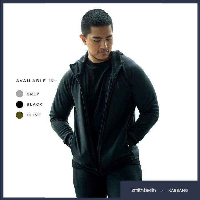 Smith Berlin x Kaesang Jaket Hoodie Zipper Pria Active Kasual Slim Fit