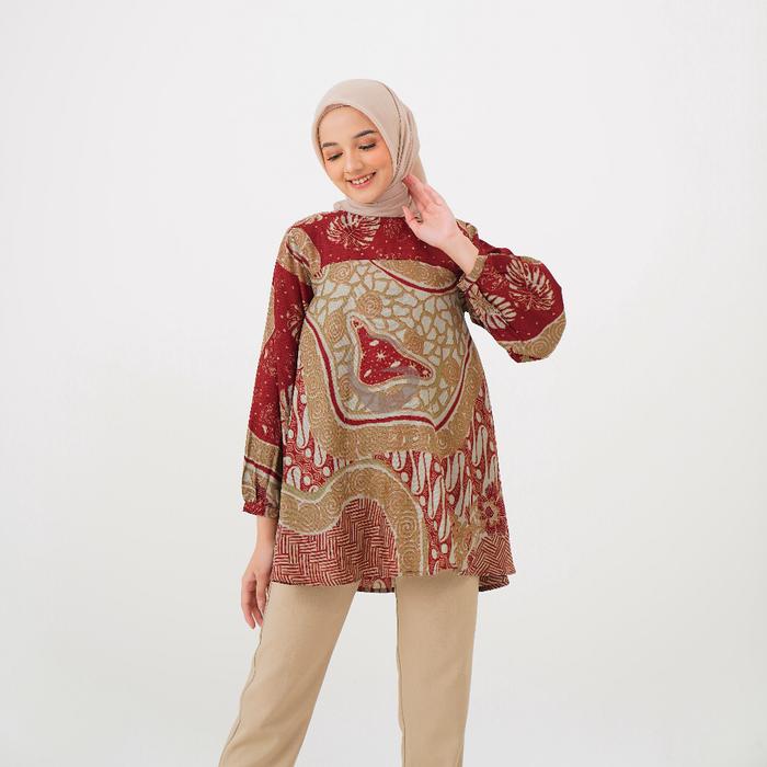 [STOCK READY]TERBARU GOKA BLOUSE BATIK - SALVIA BLOUSE