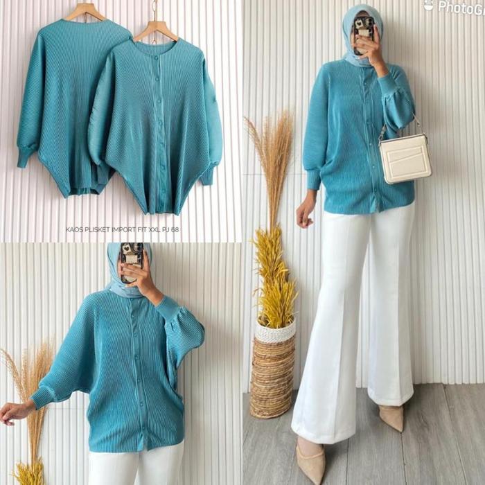 [STOCK READY]TERBARU BLUS KAOS PLISKET IMPORT FASHION WANITA MODERN