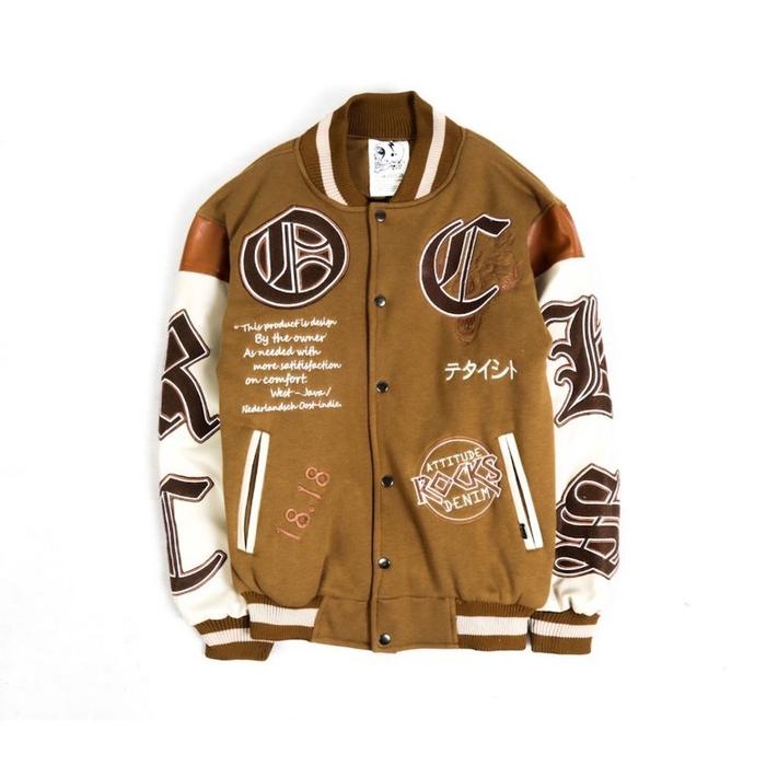 Rocksdenim - Varsity brown wolf - Jacket varsity