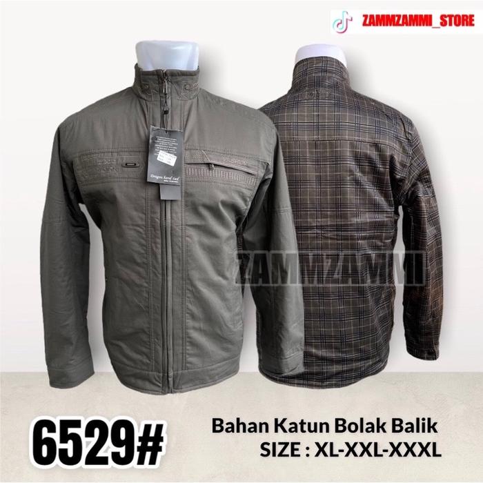 JAKET KATUN DHT PRIA IMPORT BOLAK BALIK KOTAK//JAKET BOLAK BALIK PRIA