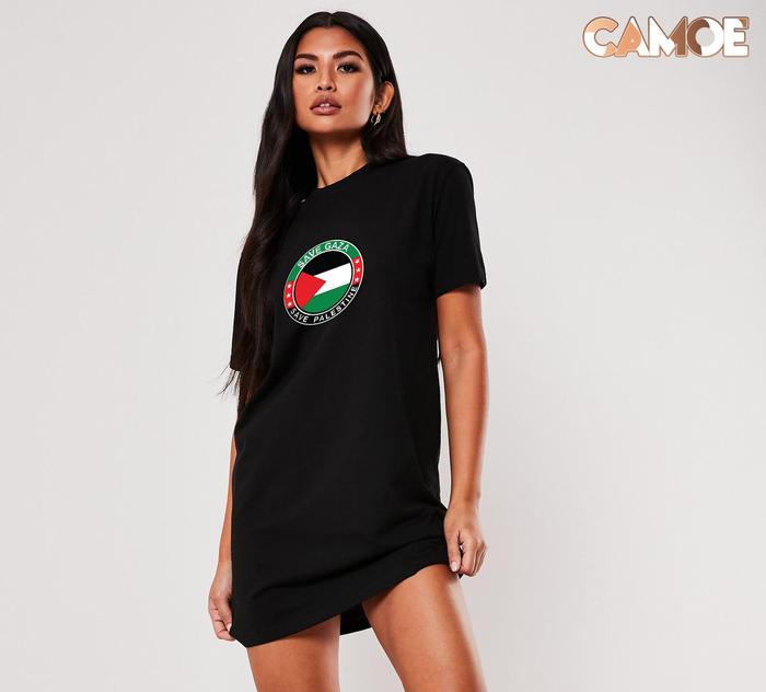 Tshirt Dress Kaos Save Gaza Save Palestine Palestina Bendera