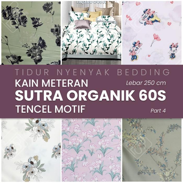 KAIN SUTRA BAMBOO 60S MOTIF ANAK ASTRONOT BUNGA ABSTRAK KUCING KITTY