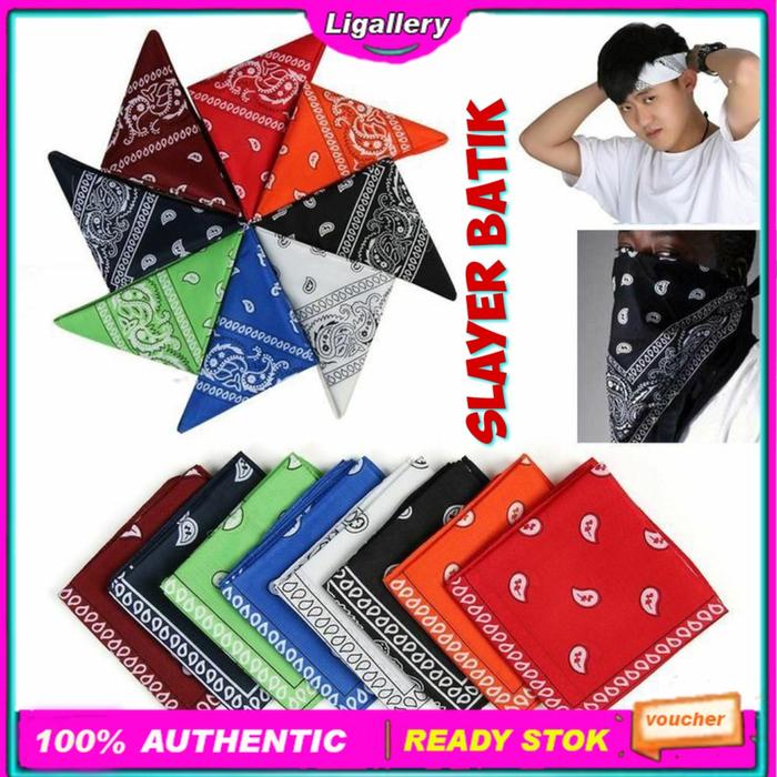 Masker Slayer Bandana Sapu Tangan Motif Batik Masker Motor Sapu Tangan