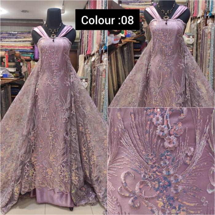 Kain Tile Brokat Hologram D#8 Ungu lilac