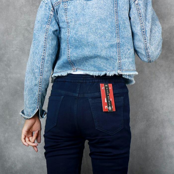 IH195 Celana Jeans C96 Premium Denim Perempuan Pinggang Karet Stretch