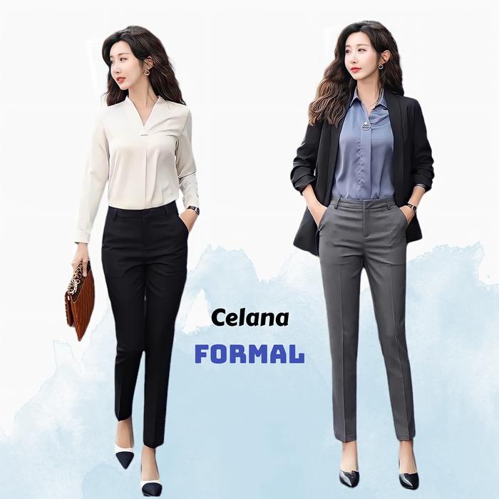 SH960 CELANA KERJA WANITA CELANA KANTOR SLIMFIT / CELANA FORMAL WANITA