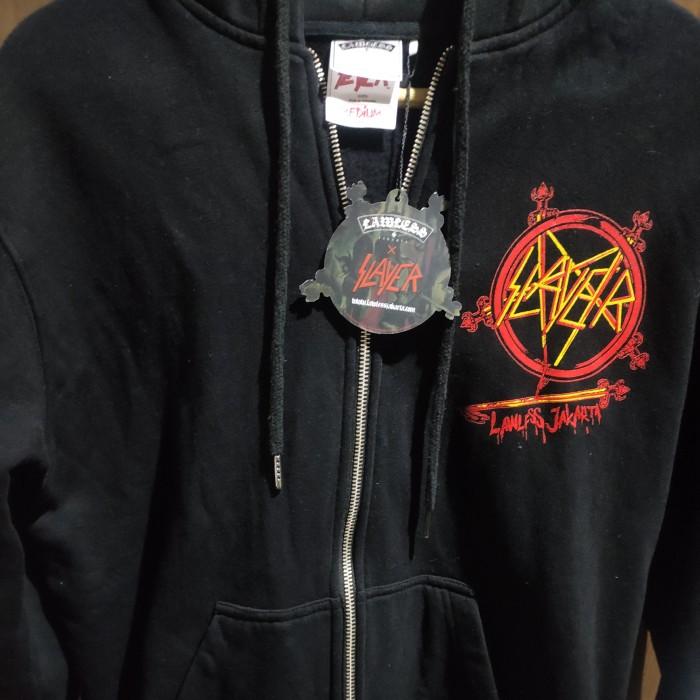 Original Hoodie Lawless Jakarta x Slayer Jaket Band Official Merchandise