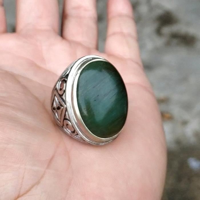 CINCIN NATURAL BATU AKIK HIJAU CINCAU GARUT IJO BOTOL ASLI GARUT BIG