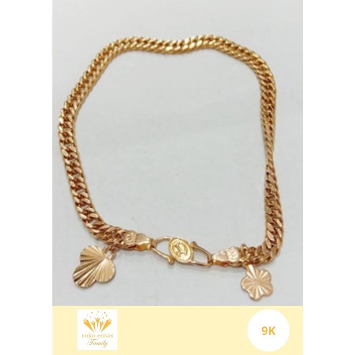 Gelang emas rantai Kadar 420 (9K) berat 2 - 5 gram an