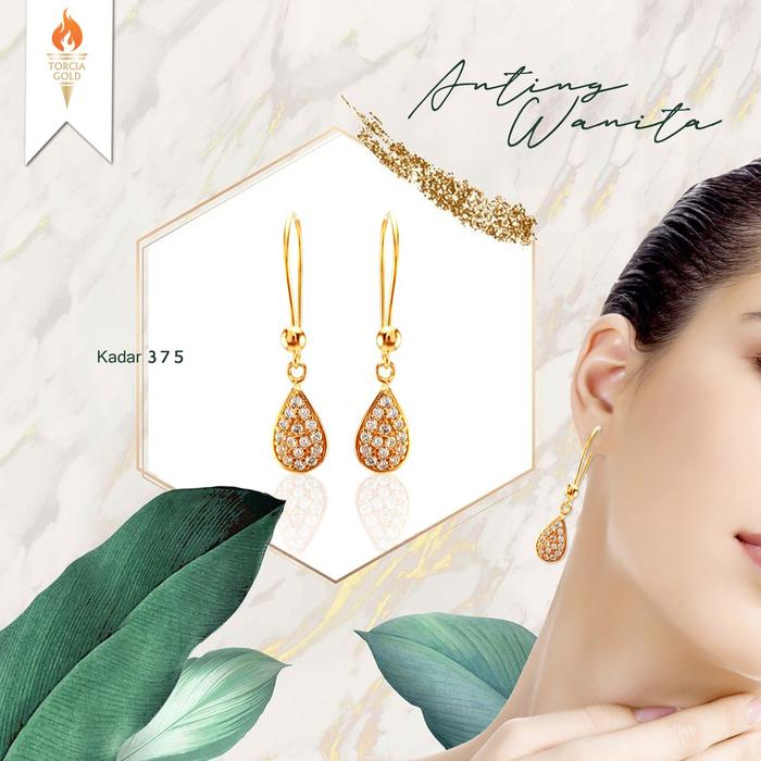 Anting Tetes Emas Asli Torcia Gold Kadar 375
