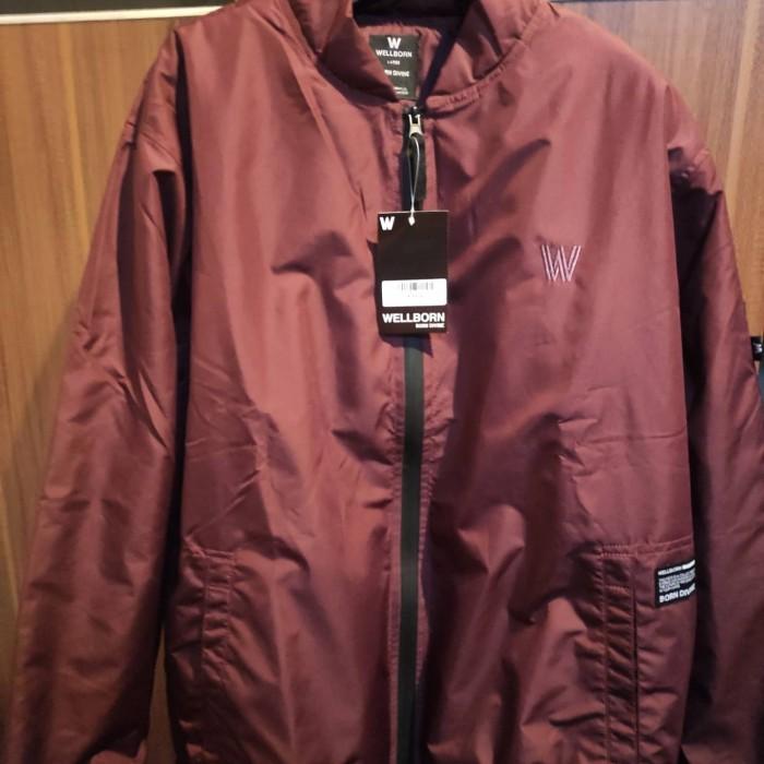 Original Wellborn Jaket Bomber Maroon Size L Masih Baru