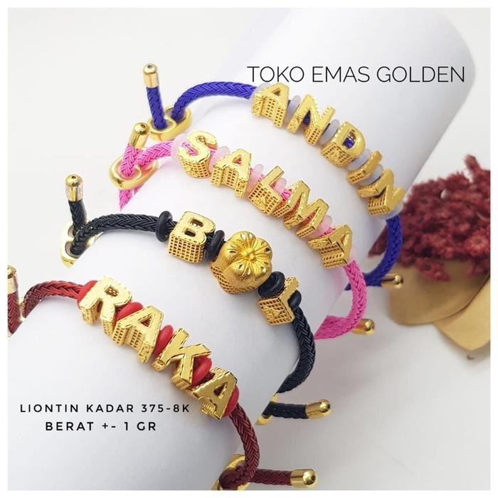 Liontin Gelang Inisial Huruf Balok A-Z (TIDAK TERMASUK TALI GELANG)