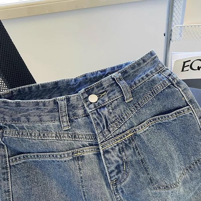 Produk Allen Clothing Celana Jeans Lurus Longgar Biru Celana jeans