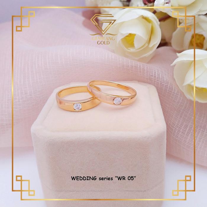 CINCIN KAWIN EMAS KADAR 375 (8K) MEWAH & SIMPLE CINCIN SATUAN - COUPLE
