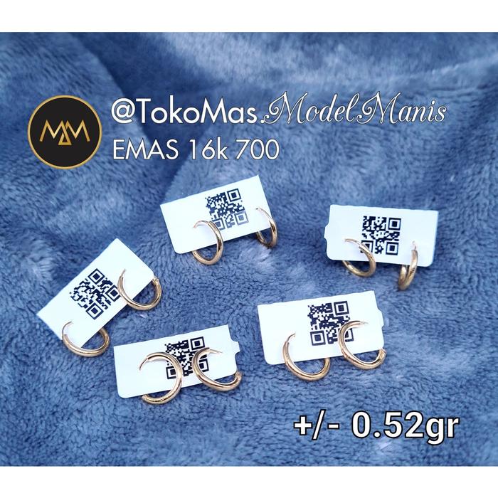 Anting bayi emas anting bulat bayi emas kuning kadar 700 70%