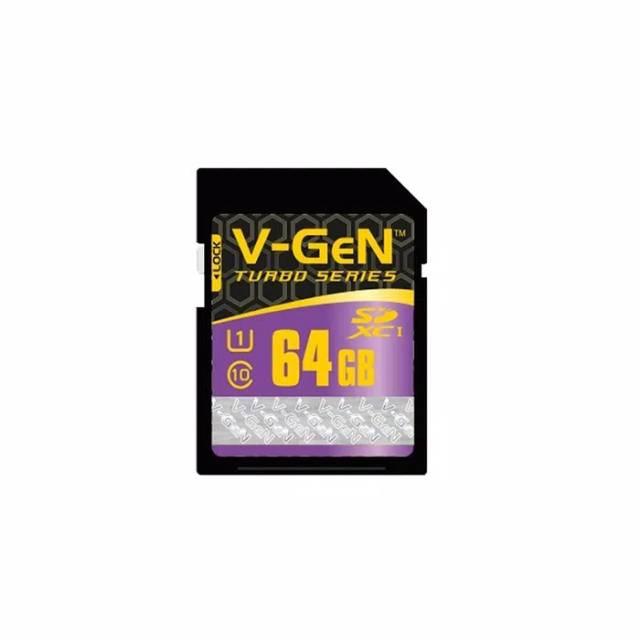 d| sd card 64gb class 10 v-gen turbo series memory card vgen