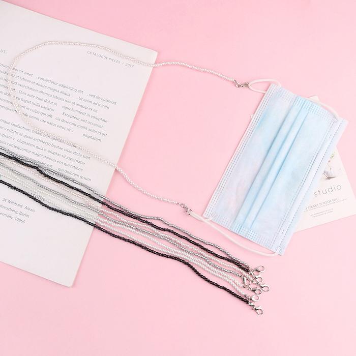 d| tali masker korea strap rantai mutiara & manik-manik import