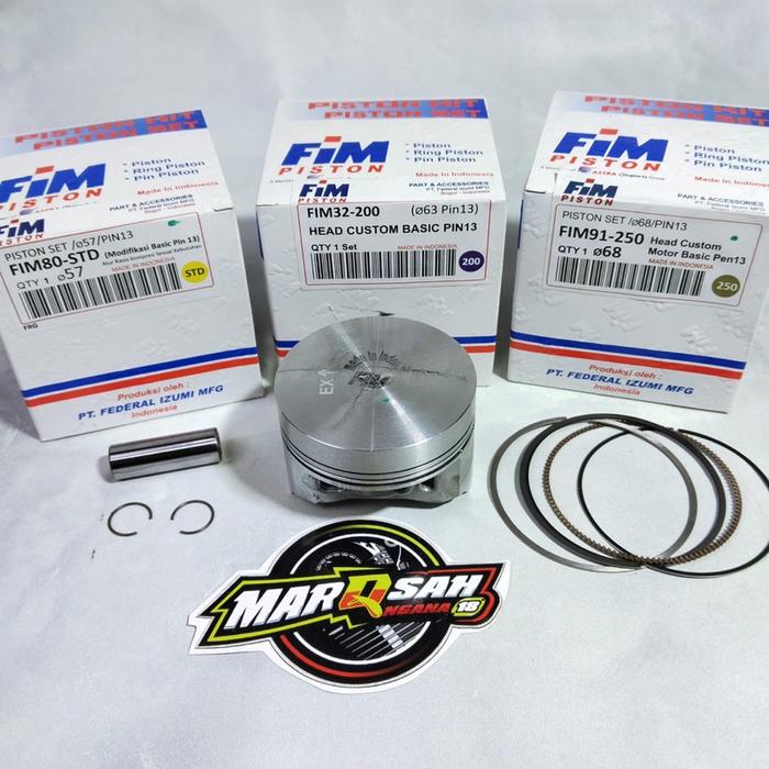 terlaris new PISTON FIM PIN 13 CUSTOME DOME 57, 58, 59, 60, 61, 62,