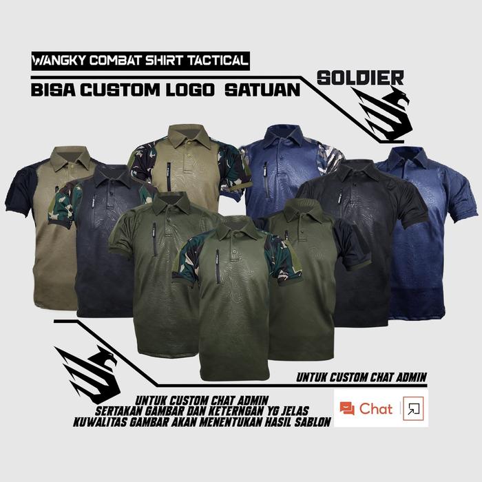 terlaris new wangki combat shirt tactical bahan full spandex squba