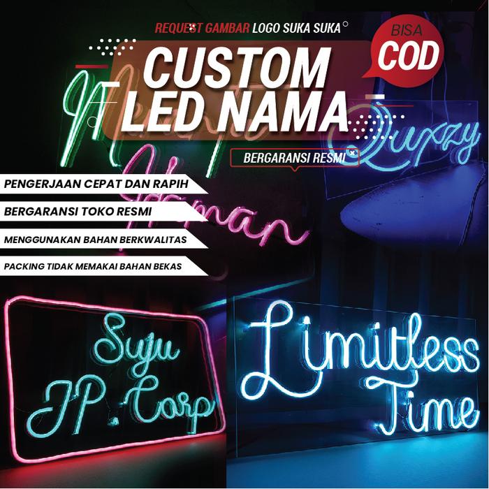 terlaris new NEON FLEX CUSTOM / LED CUSTOM NAMA ( UKURAN SMALL ) ready